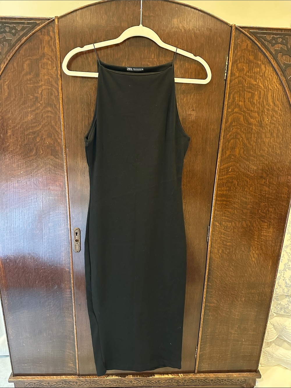 Zara Black Midi High-Neck Tank Dress